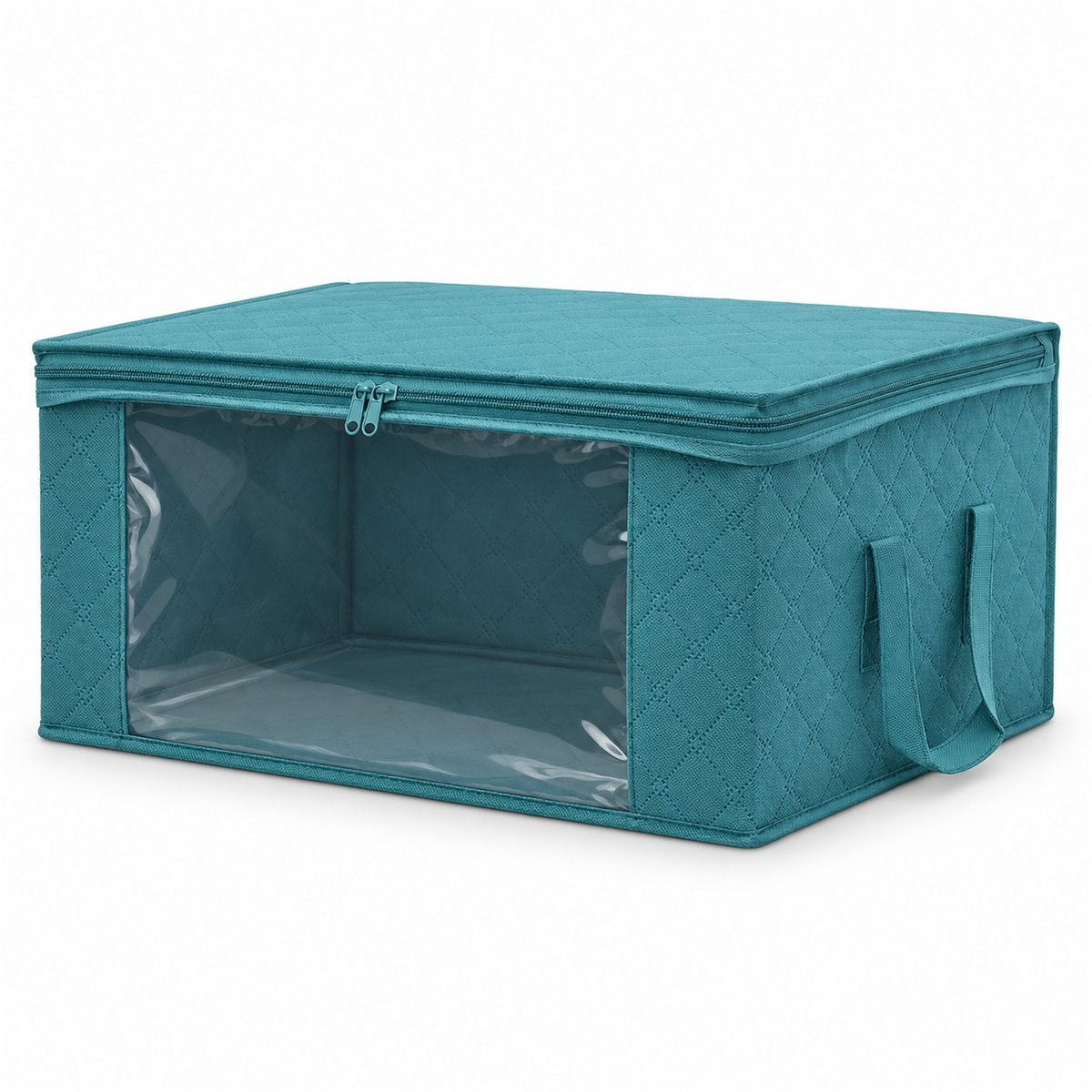 Caja de tela con tapa y ventana