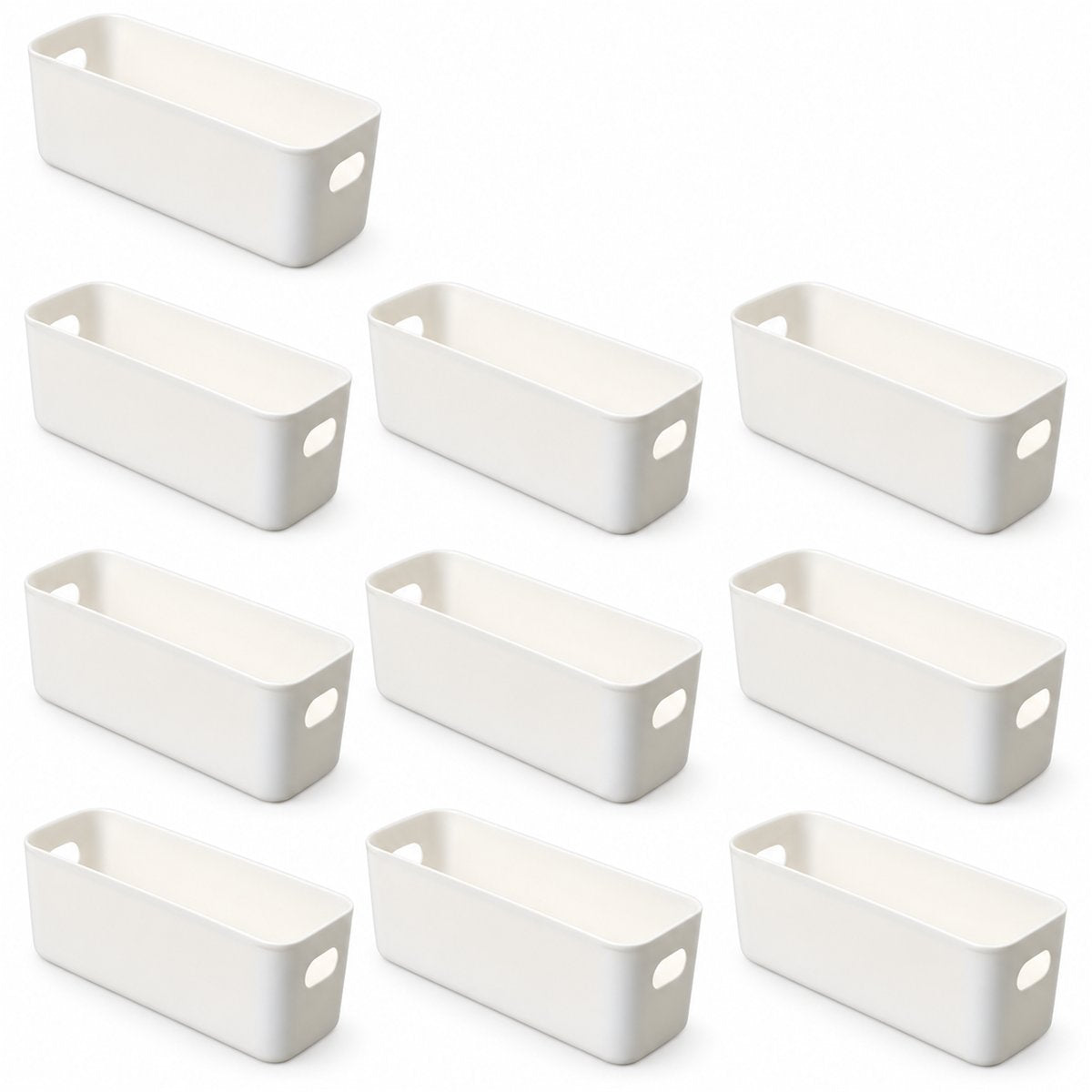 Set de 10 cajas organizadoras blancas